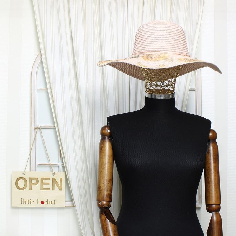 Fashion, accesorii si bijuterii - Femei - Accesorii femei - Caciuli si palarii femei - Palarie de soare, dama, Anoul, din paie de hartie, one size, bor mare, Roz - PAL1240 - Infinity.ro