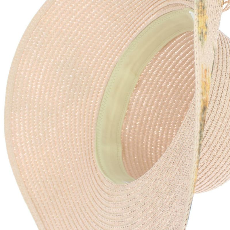 Fashion, accesorii si bijuterii - Femei - Accesorii femei - Caciuli si palarii femei - Palarie de soare, dama, Anoul, din paie de hartie, one size, bor mare, Roz - PAL1240 - Infinity.ro