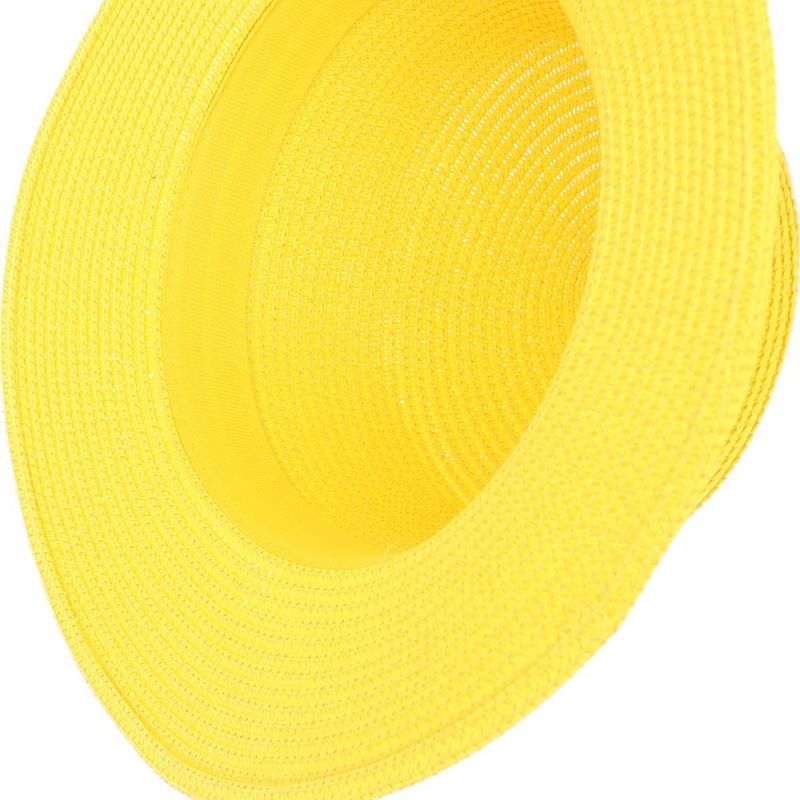 Fashion, accesorii si bijuterii - Femei - Accesorii femei - Caciuli si palarii femei - Palarie de soare, dama, Anoul, din paie de hartie, one size, bor mic, cu banda decorativa, Galben - PAL1249 - Infinity.ro