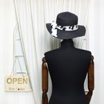 Fashion, accesorii si bijuterii - Femei - Accesorii femei - Caciuli si palarii femei - Palarie de soare, dama, Anoul, din paie de hartie, one size, bor mic, cu banda decorativa textila, Negru - PAL1234 - Infinity.ro