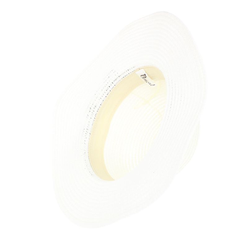 Fashion, accesorii si bijuterii - Femei - Accesorii femei - Caciuli si palarii femei - Palarie de soare, dama, Anoul, din paie de hartie, one size, bor mic, cu banda decorativa textila, Alb - PAL1235 - Infinity.ro