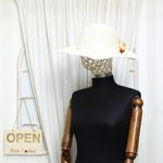 Fashion, accesorii si bijuterii - Femei - Accesorii femei - Caciuli si palarii femei - Palarie de soare, dama, Anoul, din paie de hartie, one size, model cu flori artificiale, Crem - PAL1154 - Infinity.ro