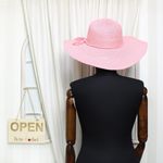 Fashion, accesorii si bijuterii - Femei - Accesorii femei - Caciuli si palarii femei - Palarie de soare, dama, Anoul, din paie de hartie, one size, bor mare, cu snur decorativ, Roz - PAL1243 - Infinity.ro