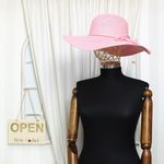 Fashion, accesorii si bijuterii - Femei - Accesorii femei - Caciuli si palarii femei - Palarie de soare, dama, Anoul, din paie de hartie, one size, bor mare, cu snur decorativ, Roz - PAL1243 - Infinity.ro