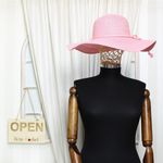 Fashion, accesorii si bijuterii - Femei - Accesorii femei - Caciuli si palarii femei - Palarie de soare, dama, Anoul, din paie de hartie, one size, bor mare, cu snur decorativ, Roz - PAL1243 - Infinity.ro