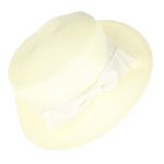 Fashion, accesorii si bijuterii - Femei - Accesorii femei - Caciuli si palarii femei - Palarie de soare, dama, Buticcochet, din paie de hartie, one size, bor mic, cu fundita textila, Crem - PAL1267 - Infinity.ro