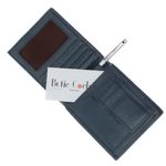 Fashion, accesorii si bijuterii - Femei - Accesorii femei - Portofele femei - Portofel barbatesc, din piele naturala, 10 x 12 x 2.5 cm, Tita, Bleumarin - PR600 - Infinity.ro