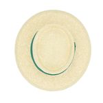 Fashion, accesorii si bijuterii - Femei - Accesorii femei - Caciuli si palarii femei - Palarie de soare, dama, Buticcochet, din paie de hartie, one size, cu banda textila decorativa, Bej cu verde - PAL1257 - Infinity.ro