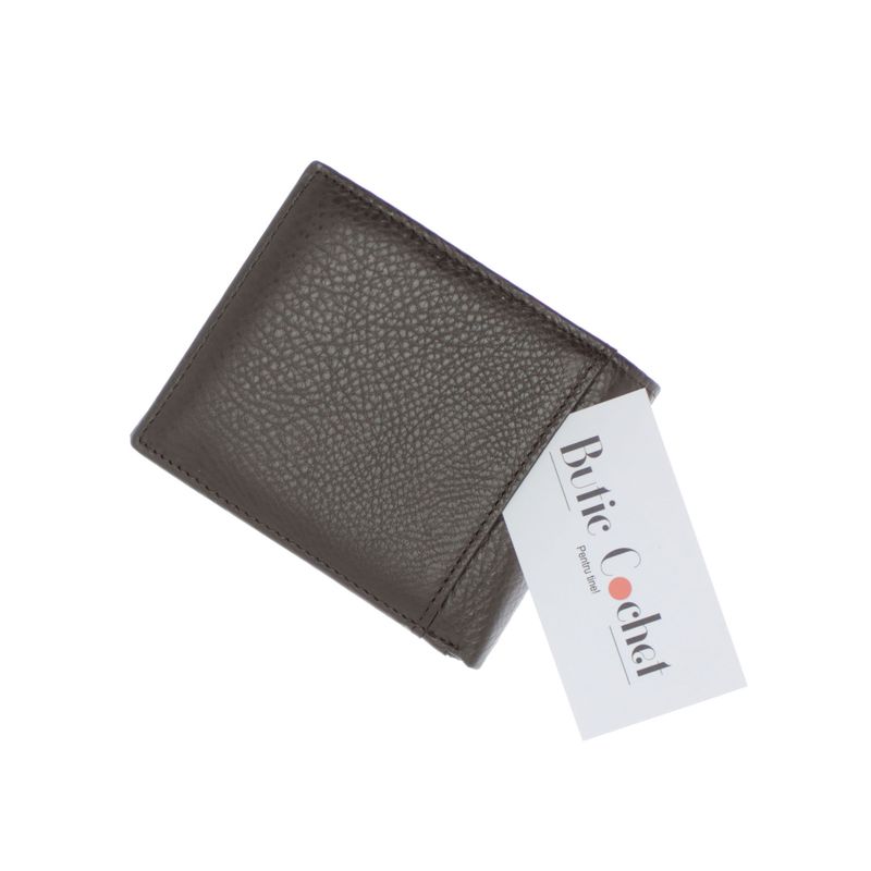 Fashion, accesorii si bijuterii - Femei - Accesorii femei - Portofele femei - Portofel barbatesc, din piele naturala, 10 x 12 x 2.5 cm, Tita, Maro inchis - PR599 - Infinity.ro