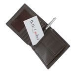 Fashion, accesorii si bijuterii - Femei - Accesorii femei - Portofele femei - Portofel barbatesc, din piele naturala, 10 x 12 x 2.5 cm, Tita, Maro inchis - PR599 - Infinity.ro