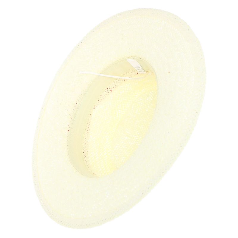 Fashion, accesorii si bijuterii - Femei - Accesorii femei - Caciuli si palarii femei - Palarie de soare, dama, Buticcochet, din paie de hartie, one size, cu banda textila decorativa, Crem cu roz - PAL1255 - Infinity.ro