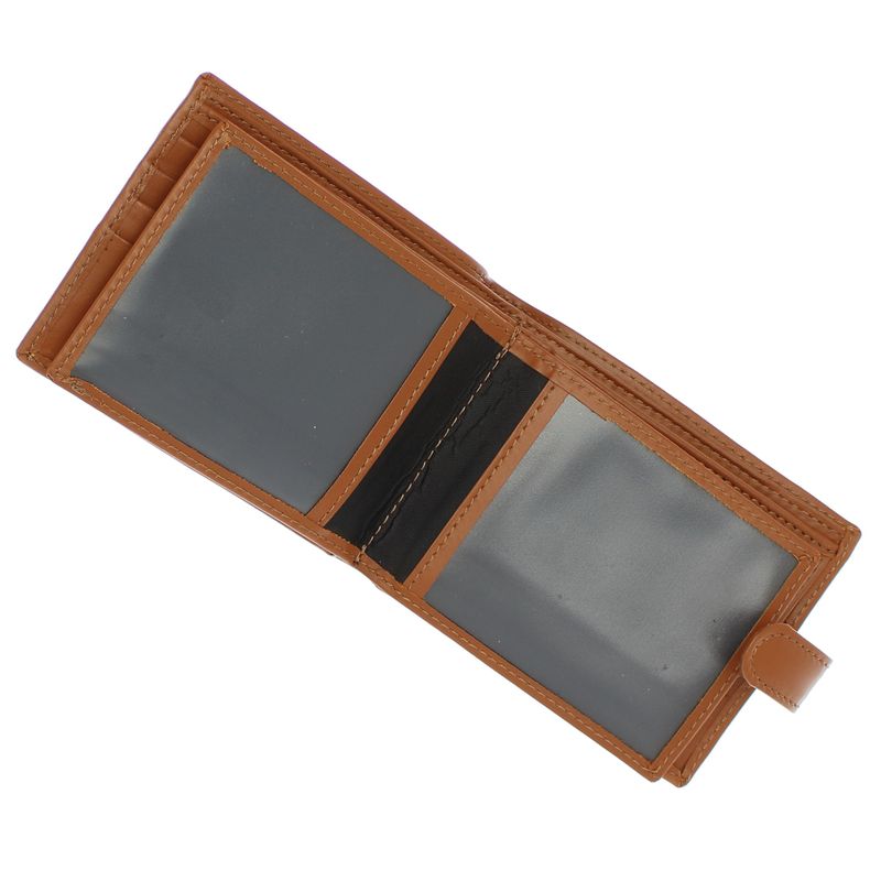Fashion, accesorii si bijuterii - Femei - Accesorii femei - Portofele femei - Portofel barbatesc, piele naturala, ButicCochet, cu capsa, 13x10x2 cm, Maro - PR713 - Infinity.ro