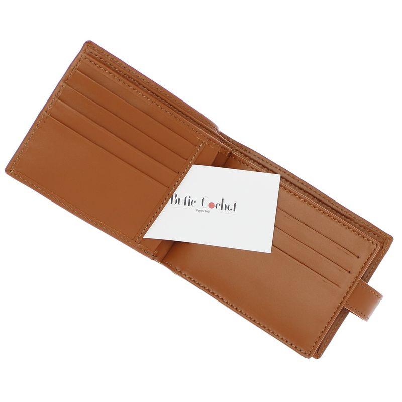 Fashion, accesorii si bijuterii - Femei - Accesorii femei - Portofele femei - Portofel barbatesc, piele naturala, ButicCochet, cu capsa, 13x10x2 cm, Maro - PR713 - Infinity.ro