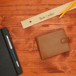 Fashion, accesorii si bijuterii - Femei - Accesorii femei - Portofele femei - Portofel barbatesc, piele naturala, ButicCochet, cu capsa, 13x10x2 cm, Maro - PR713 - Infinity.ro