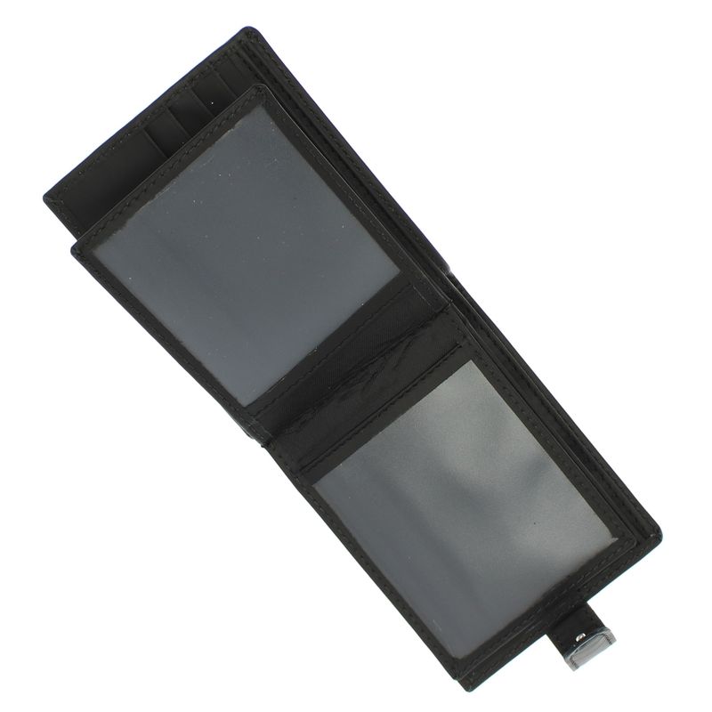 Fashion, accesorii si bijuterii - Femei - Accesorii femei - Portofele femei - Portofel barbatesc, piele naturala, ButicCochet, cu capsa, 13x10x2 cm, Negru - PR712 - Infinity.ro