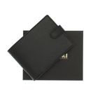 Fashion, accesorii si bijuterii - Femei - Accesorii femei - Portofele femei - Portofel barbatesc, piele naturala, ButicCochet, cu capsa, 13x10x2 cm, Negru - PR712 - Infinity.ro