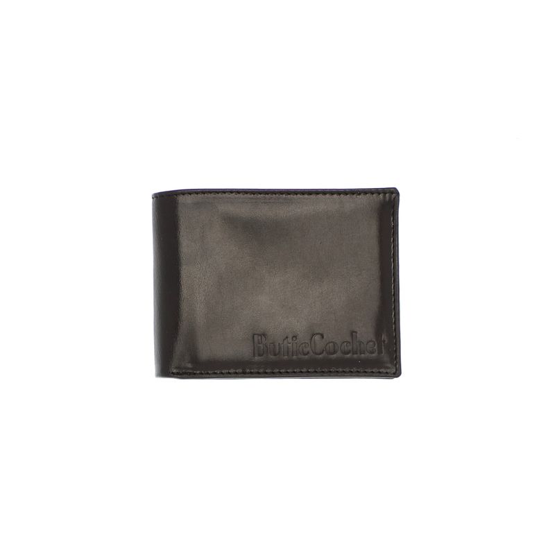 Fashion, accesorii si bijuterii - Femei - Accesorii femei - Portofele femei - Portofel barbatesc, slim, piele naturala, ButicCochet, 12x9x2 cm, Negru - PR714 - Infinity.ro