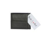 Fashion, accesorii si bijuterii - Femei - Accesorii femei - Portofele femei - Portofel barbatesc, piele naturala, model cusaturi, 9.5 x 12 x 1.5 cm, Negru - PR594 - Infinity.ro