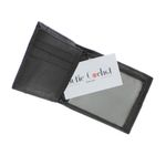Fashion, accesorii si bijuterii - Femei - Accesorii femei - Portofele femei - Portofel barbatesc, piele naturala, model cusaturi, 9.5 x 12 x 1.5 cm, Negru - PR594 - Infinity.ro