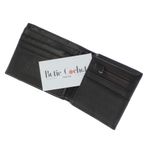 Fashion, accesorii si bijuterii - Femei - Accesorii femei - Portofele femei - Portofel barbatesc, piele naturala, model cusaturi, 9.5 x 12 x 1.5 cm, Negru - PR594 - Infinity.ro
