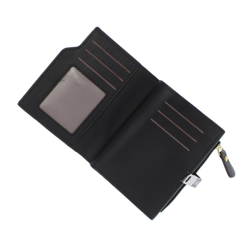 Fashion, accesorii si bijuterii - Femei - Accesorii femei - Portofele femei - Portofel de dama, din piele ecologica, Buticcochet, 12.5x10x2 cm, Negru - PR1012 - Infinity.ro