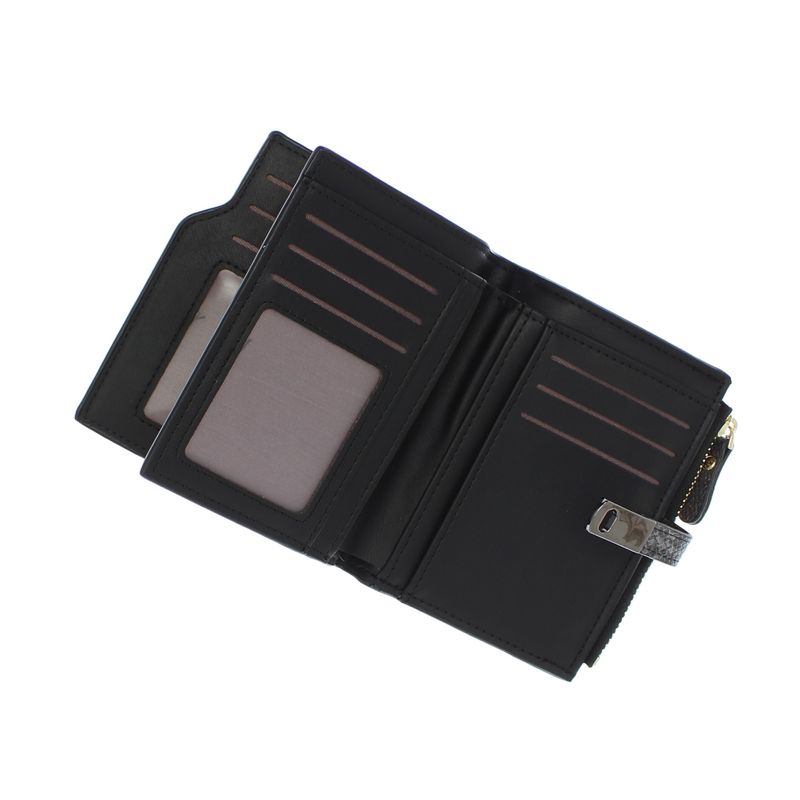 Fashion, accesorii si bijuterii - Femei - Accesorii femei - Portofele femei - Portofel de dama, din piele ecologica, Buticcochet, 12.5x10x2 cm, Negru - PR1012 - Infinity.ro