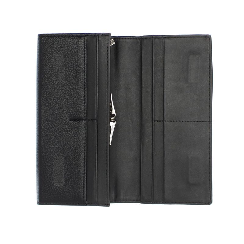 Fashion, accesorii si bijuterii - Femei - Accesorii femei - Portofele femei - Portofel de dama, ButicCochet, din piele ecologica, cu capse magnetice,19x9x3 cm, Negru - PR728 - Infinity.ro