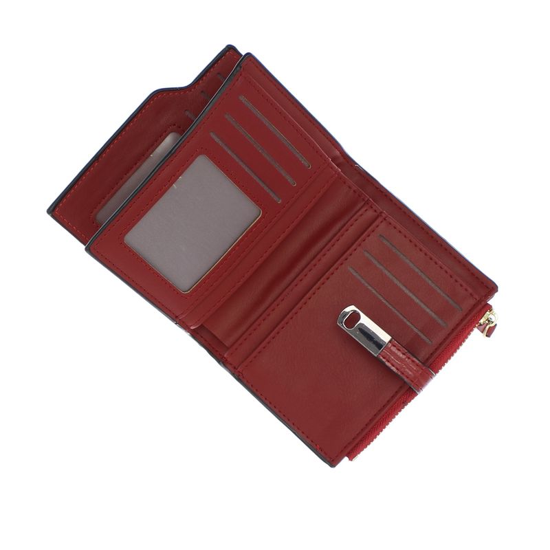 Fashion, accesorii si bijuterii - Femei - Accesorii femei - Portofele femei - Portofel de dama, din piele ecologica, Buticcochet, 12.5x10x2 cm, Rosu - PR1005 - Infinity.ro