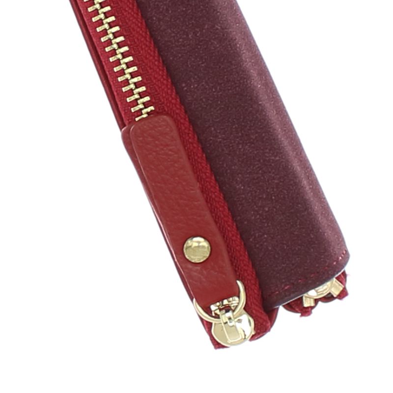 Fashion, accesorii si bijuterii - Femei - Accesorii femei - Portofele femei - Portofel de dama, din piele ecologica, Buticcochet, 13x10x2 cm, Visiniu - PR1026 - Infinity.ro