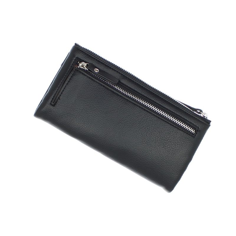 Fashion, accesorii si bijuterii - Femei - Accesorii femei - Portofele femei - Portofel de dama, din piele ecologica, Buticcochet, 19x10x2 cm, Negru - PR1070 - Infinity.ro