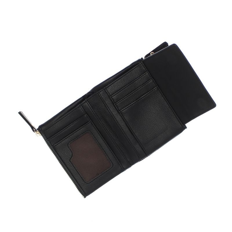 Fashion, accesorii si bijuterii - Femei - Accesorii femei - Portofele femei - Portofel de dama, din piele ecologica, Buticcochet, 13x10x2 cm, Negru - PR1019 - Infinity.ro