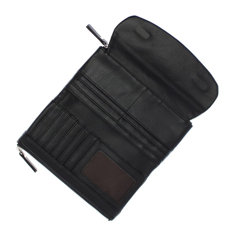 Fashion, accesorii si bijuterii - Femei - Accesorii femei - Portofele femei - Portofel de dama, din piele ecologica, Buticcochet, 19x10x2 cm, Negru - PR1054 - Infinity.ro