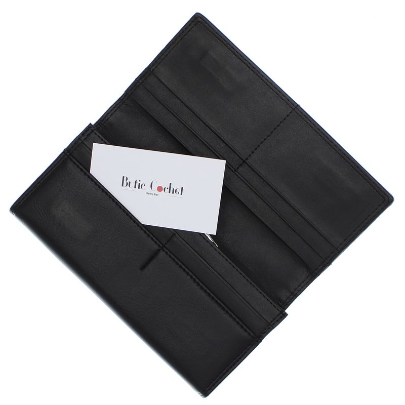 Fashion, accesorii si bijuterii - Femei - Accesorii femei - Portofele femei - Portofel de dama, din piele ecologica, ButicCochet, 19x9x3 cm, Negru - PR662 - Infinity.ro