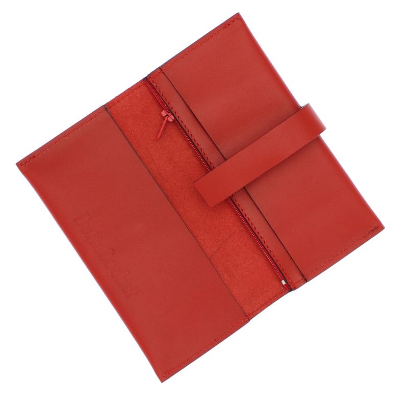 Fashion, accesorii si bijuterii - Femei - Accesorii femei - Portofele femei - Portofel de dama, din piele naturala, ButicCochet, 17x9x2 cm, cu catarama, Rosu - PR708 - Infinity.ro