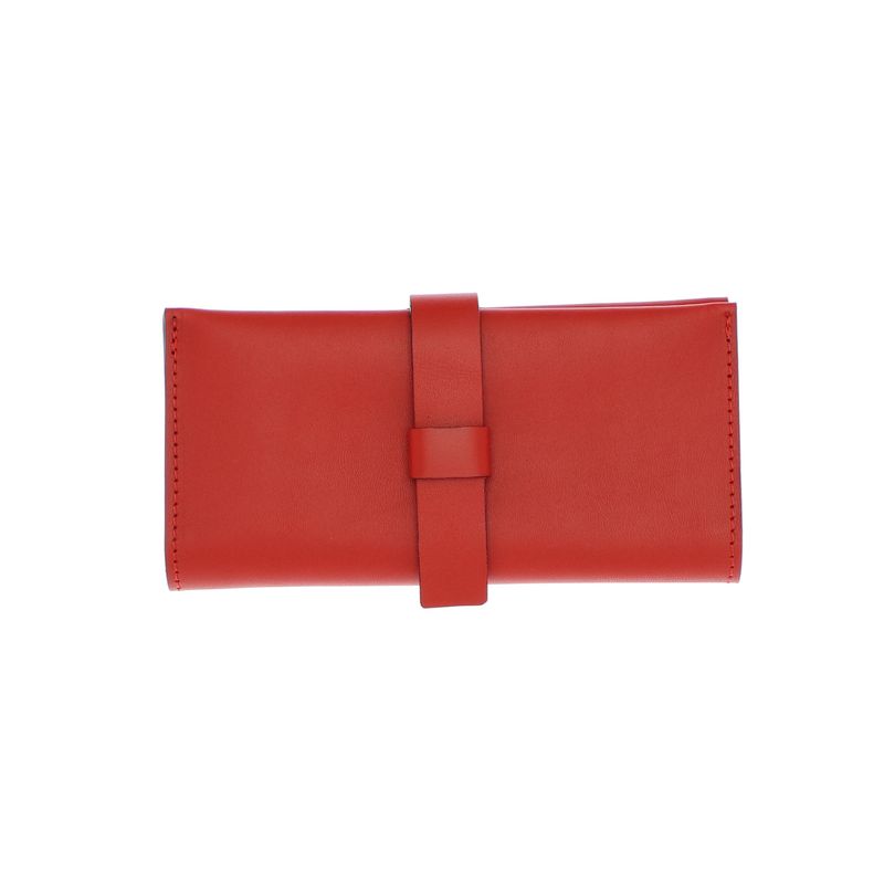 Fashion, accesorii si bijuterii - Femei - Accesorii femei - Portofele femei - Portofel de dama, din piele naturala, ButicCochet, 17x9x2 cm, cu catarama, Rosu - PR708 - Infinity.ro