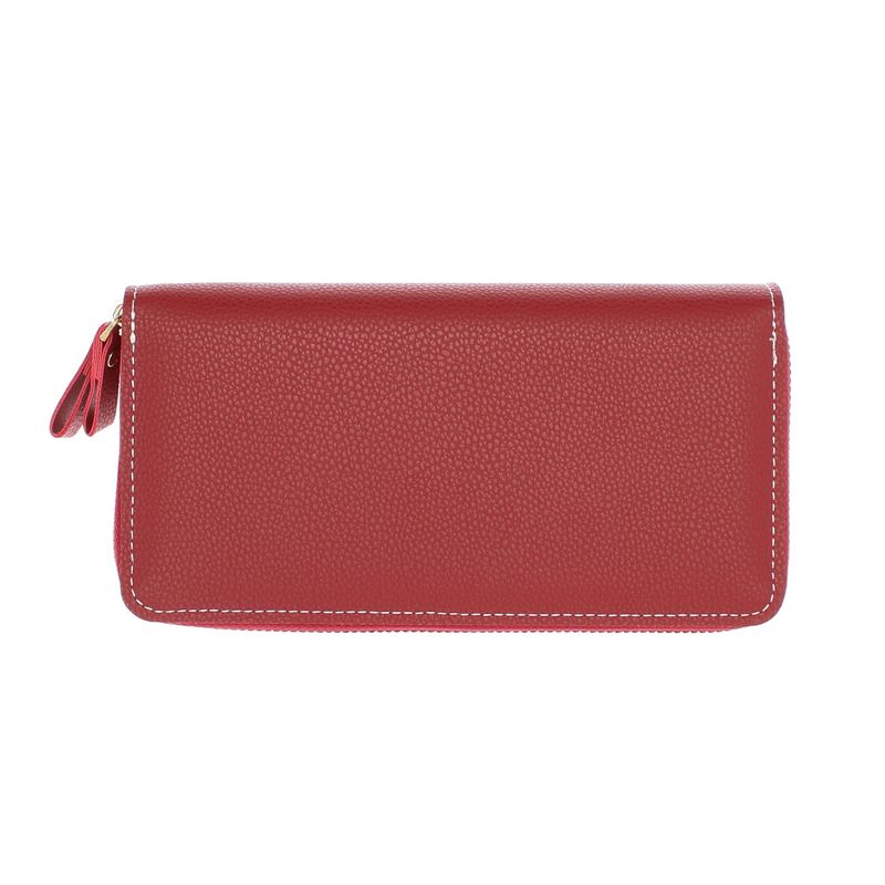 Fashion, accesorii si bijuterii - Femei - Accesorii femei - Portofele femei - Portofel de dama, din piele ecologica, ButicCochet, cu doua fermoare, 19x10x4 cm, Rosu - PR724 - Infinity.ro