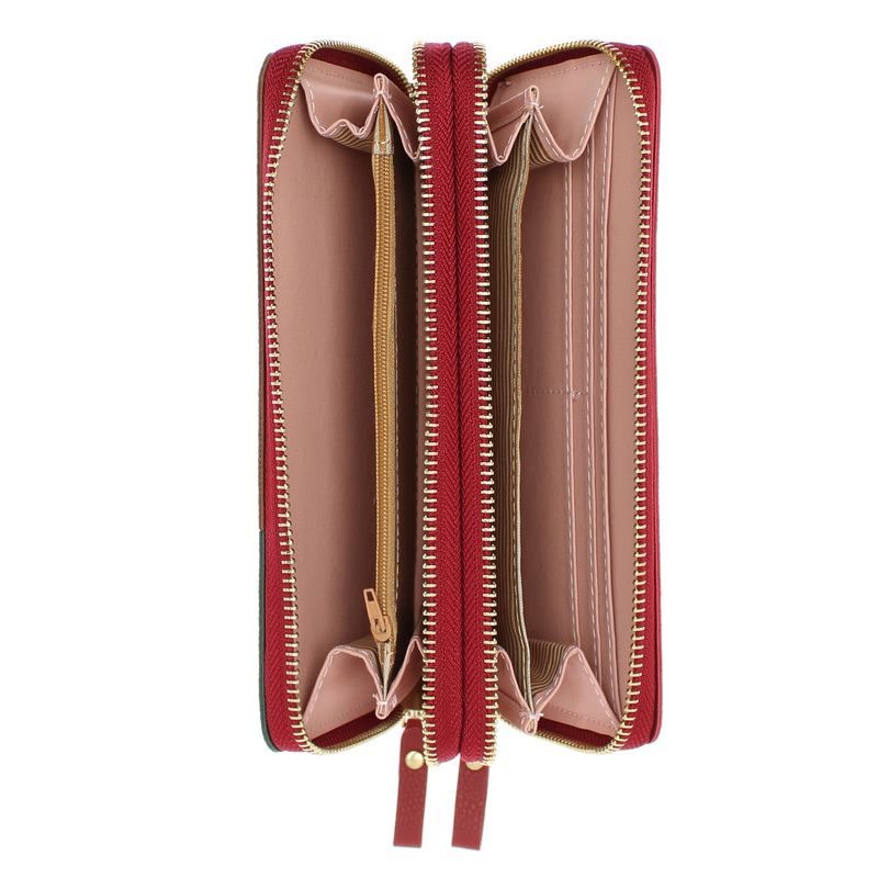 Fashion, accesorii si bijuterii - Femei - Accesorii femei - Portofele femei - Portofel de dama, din piele ecologica, ButicCochet, cu doua fermoare, 19x10x4 cm, Rosu - PR724 - Infinity.ro