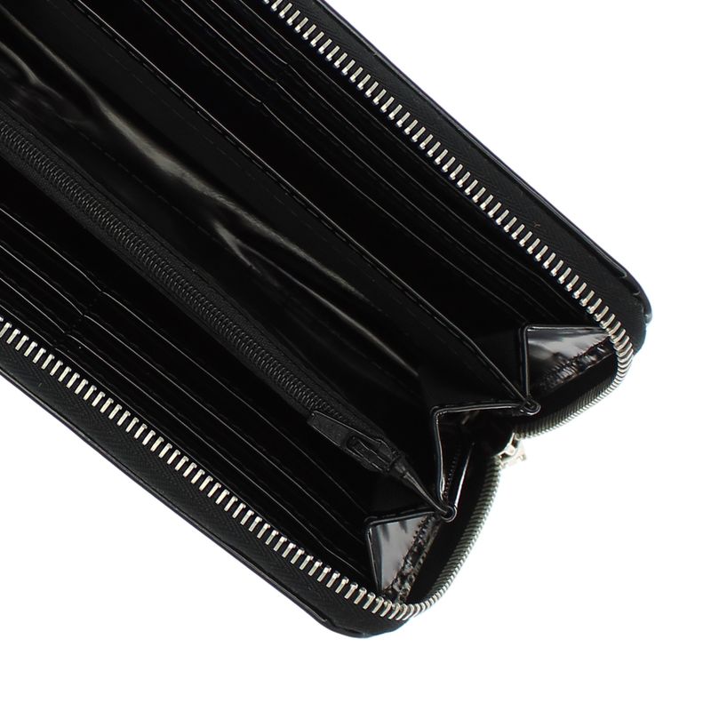 Fashion, accesorii si bijuterii - Femei - Accesorii femei - Portofele femei - Portofel de dama, din piele naturala, ButicCochet, 19x10x3 cm, cu un fermoar, Negru- PR700 - Infinity.ro