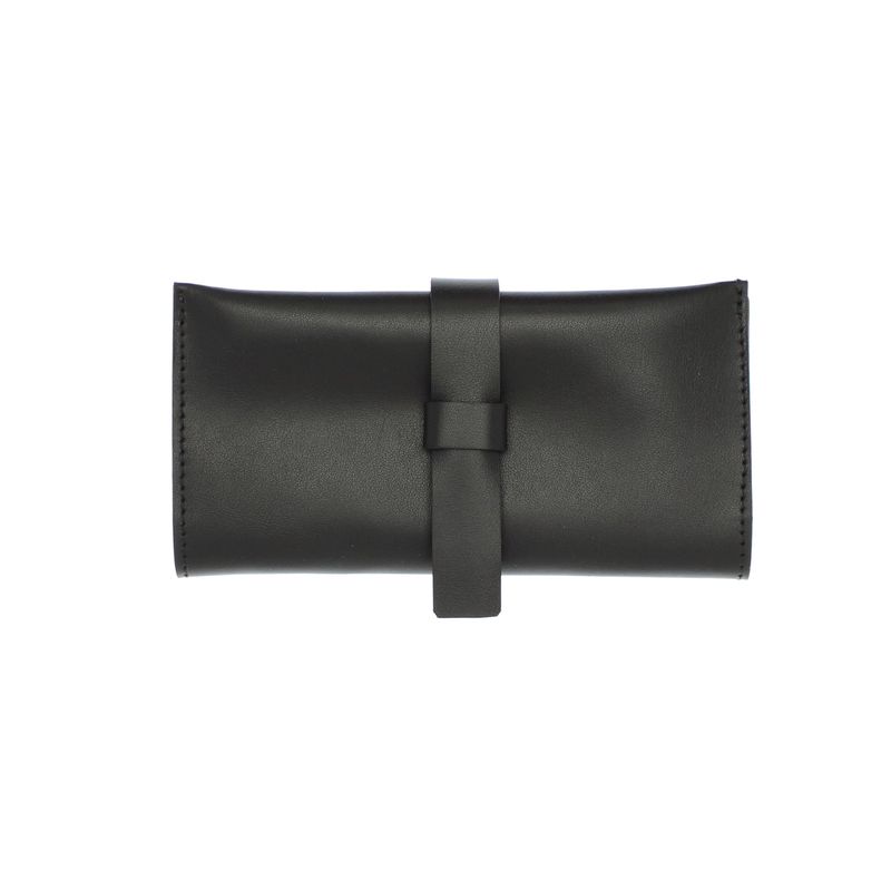 Fashion, accesorii si bijuterii - Femei - Accesorii femei - Portofele femei - Portofel de dama, din piele naturala, ButicCochet, 17x9x2 cm, cu catarama,  Negru - PR707 - Infinity.ro