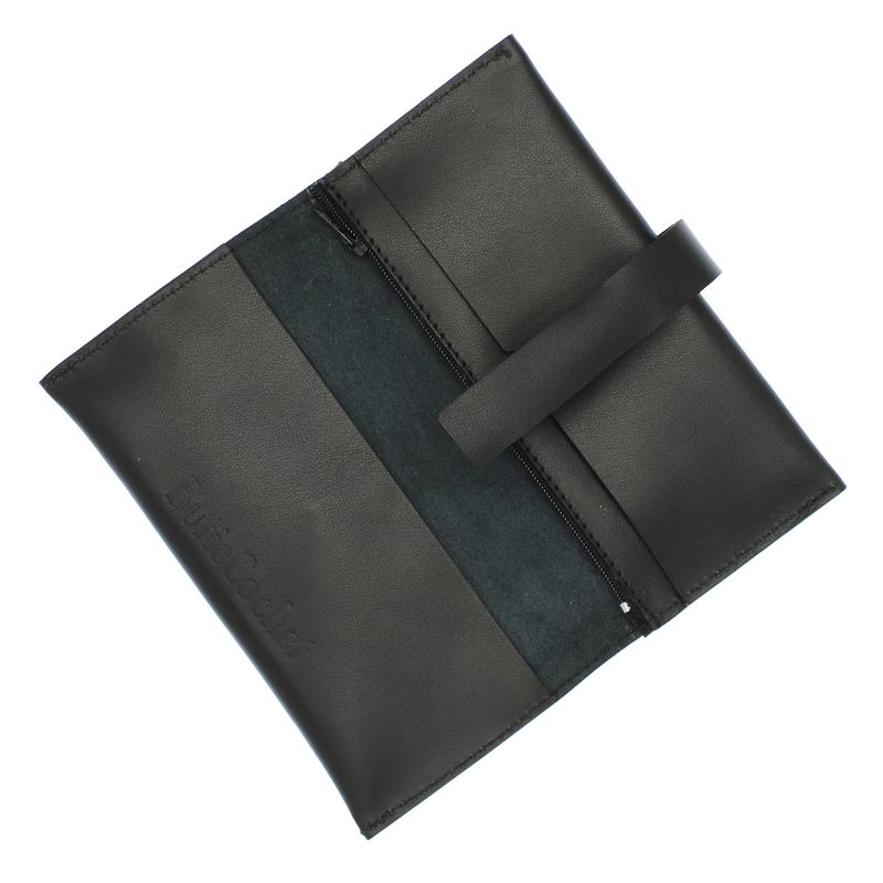 Fashion, accesorii si bijuterii - Femei - Accesorii femei - Portofele femei - Portofel de dama, din piele naturala, ButicCochet, 17x9x2 cm, cu catarama,  Negru - PR707 - Infinity.ro