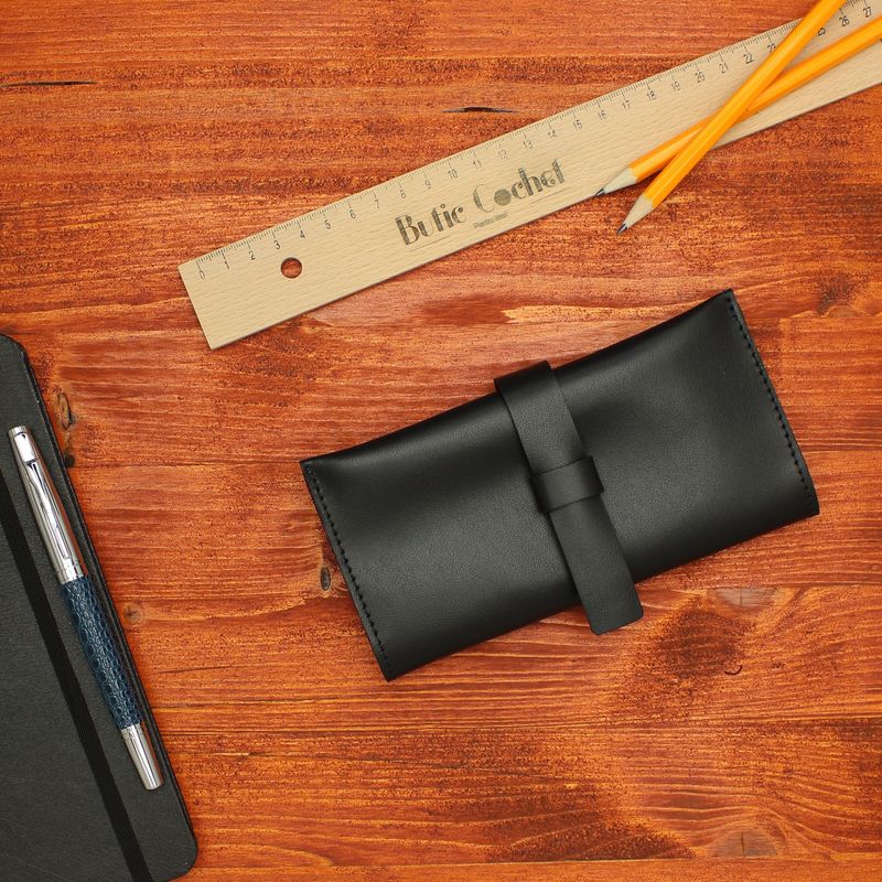 Fashion, accesorii si bijuterii - Femei - Accesorii femei - Portofele femei - Portofel de dama, din piele naturala, ButicCochet, 17x9x2 cm, cu catarama,  Negru - PR707 - Infinity.ro