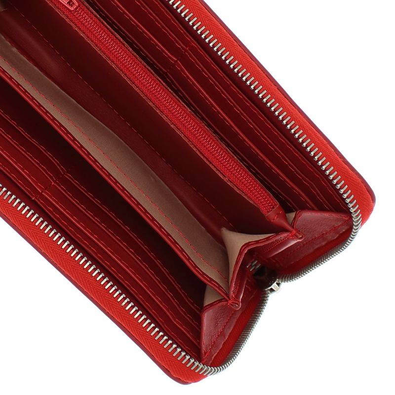 Fashion, accesorii si bijuterii - Femei - Accesorii femei - Portofele femei - Portofel de dama, din piele naturala, ButicCochet, 19x10x3 cm, cu un fermoar, Bordo - PR702 - Infinity.ro