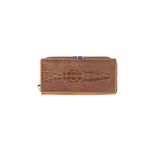 Fashion, accesorii si bijuterii - Femei - Accesorii femei - Portofele femei - Portofel de dama, din piele naturala, model cu aligator 3D, 18.5 x 9 x 3.5 cm,  Bej - PR899 - Infinity.ro