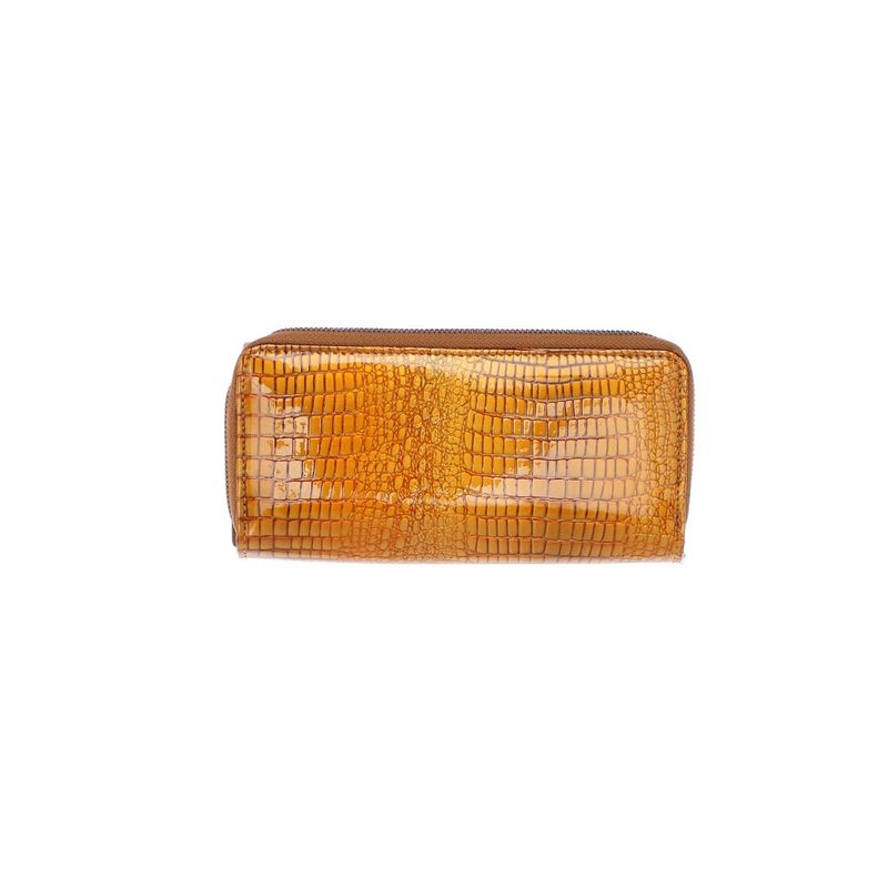 Fashion, accesorii si bijuterii - Femei - Accesorii femei - Portofele femei - Portofel de dama, din piele naturala, model cu aligator 3D, 18.5 x 9 x 3.5 cm,  Bej - PR899 - Infinity.ro