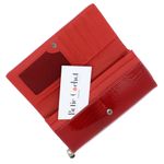 Fashion, accesorii si bijuterii - Femei - Accesorii femei - Portofele femei - Portofel de dama, din piele naturala, model cu aligator 3D, 18.5 x 9 x 3.5 cm,  Rosu - PR584 - Infinity.ro