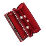 Fashion, accesorii si bijuterii - Femei - Accesorii femei - Portofele femei - Portofel de dama, din piele naturala, model cu aligator 3D, 18.5 x 9 x 3.5 cm,  Rosu - PR584 - Infinity.ro