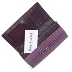 Fashion, accesorii si bijuterii - Femei - Accesorii femei - Portofele femei - Portofel de dama, din piele naturala, model cu aligator 3D, 18.5 x 9 x 3.5 cm,  Mov - PR585 - Infinity.ro