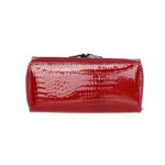 Fashion, accesorii si bijuterii - Femei - Accesorii femei - Portofele femei - Portofel de dama, din piele naturala, model cu aligator 3D, 18.5 x 9 x 3.5 cm,  Rosu - PR584 - Infinity.ro