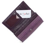 Fashion, accesorii si bijuterii - Femei - Accesorii femei - Portofele femei - Portofel de dama, din piele naturala, model cu aligator 3D, 18.5 x 9 x 3.5 cm,  Mov - PR585 - Infinity.ro