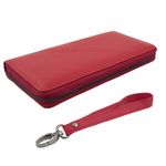 Fashion, accesorii si bijuterii - Femei - Accesorii femei - Portofele femei - Portofel de dama, Tita, din piele naturala, Rosu cu bareta detasabila, 19 x 10 x 2.5 cm - PR235 - Infinity.ro